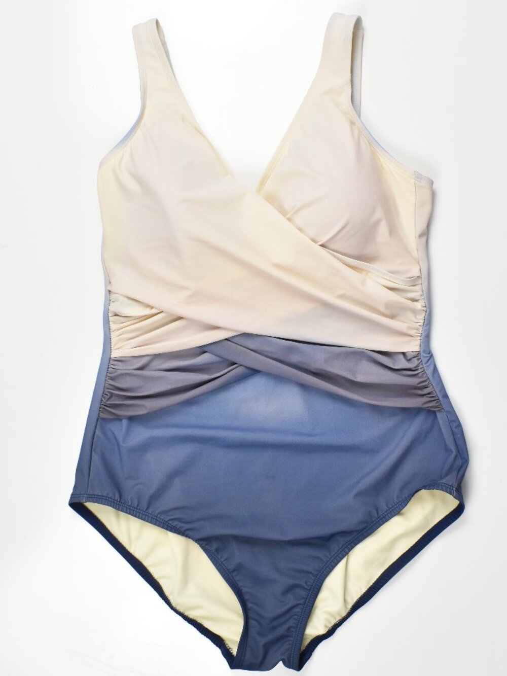 Lands' End SlenderSuit Tummy Control Surplice One-Piece Swimsuit - 12L